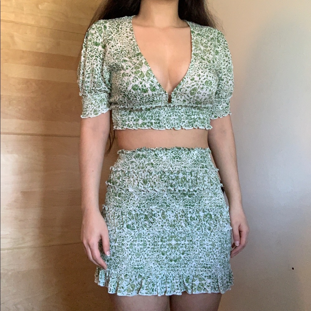 Smocked 2 piece boho matching skirt set - Picture 3 of 16